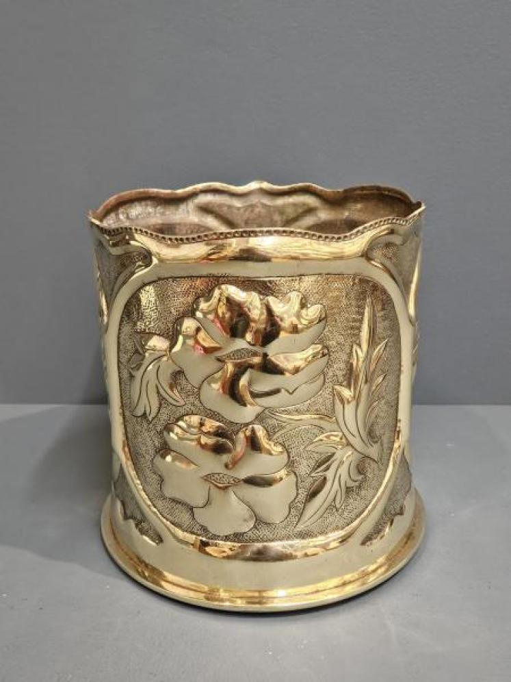 Superb Brass Trench Art Planter - Image 1
