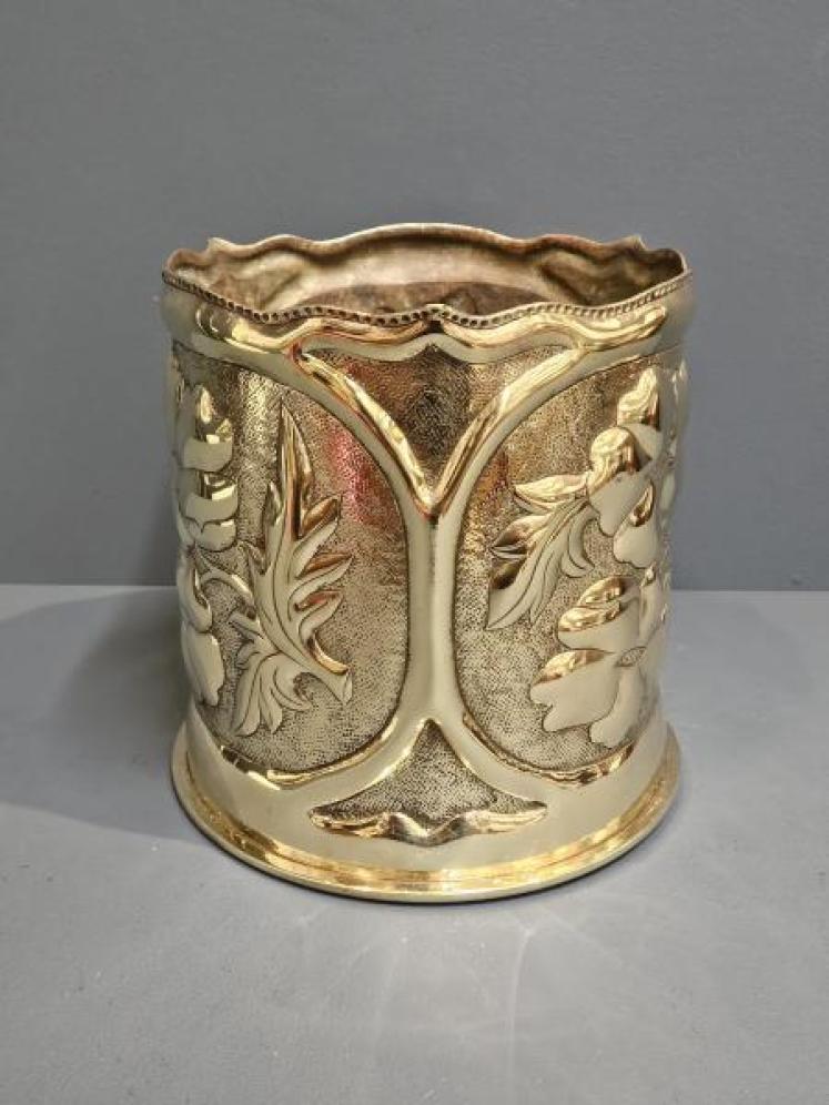 Superb Brass Trench Art Planter - Image 4