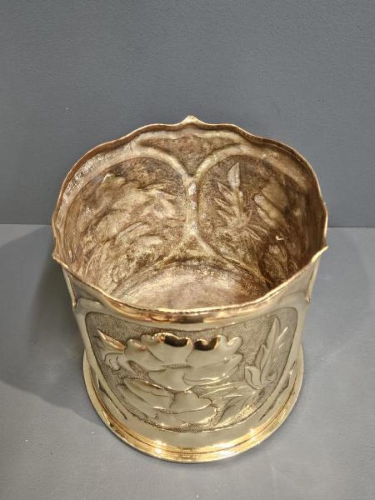 Superb Brass Trench Art Planter - Image 5