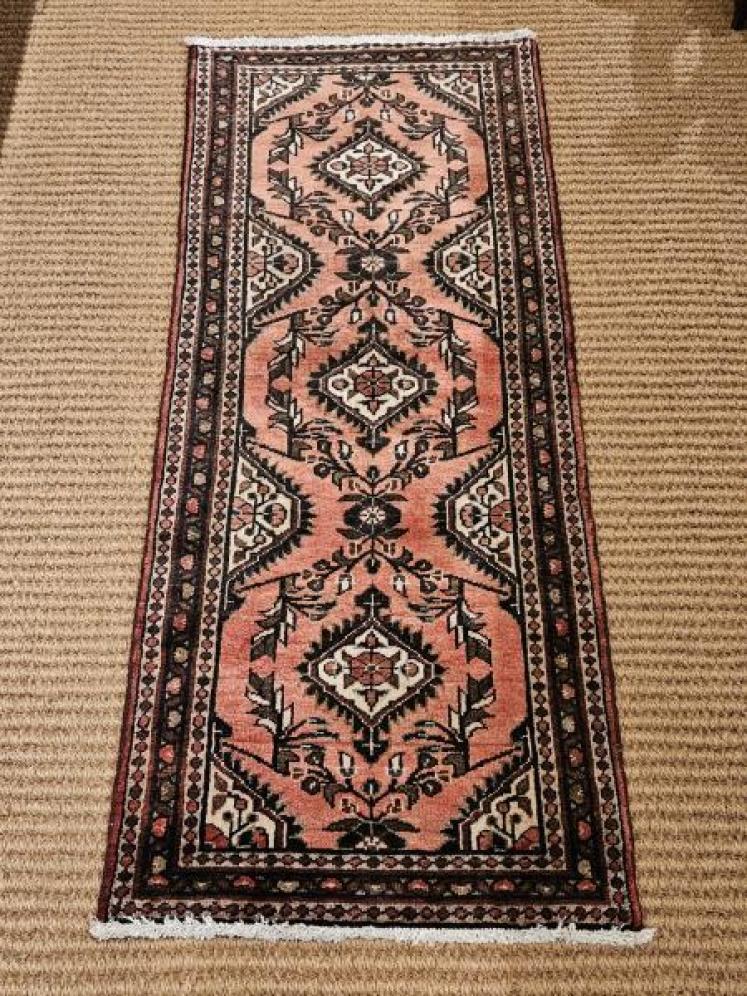  Persian Hamadan 5' 5" Pure Wool Runner - Image 1