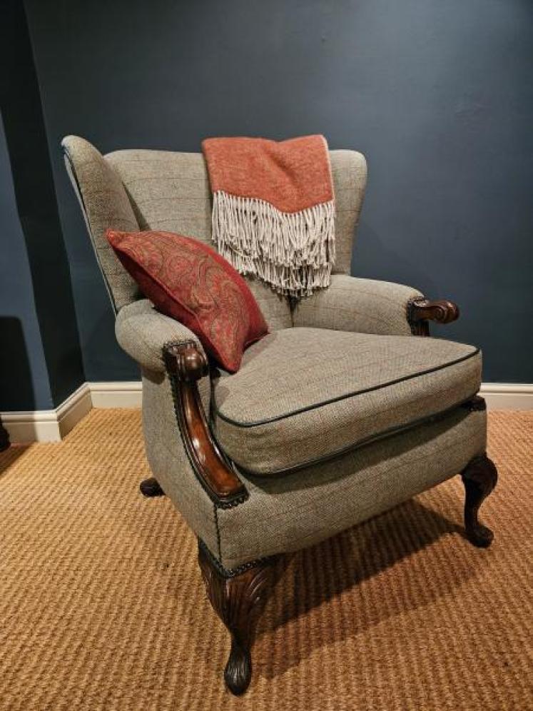 Victorian Wing Back Arm Chair - Image 7