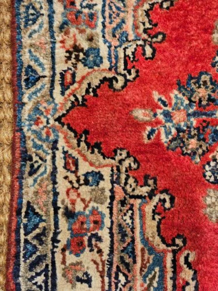 Persian Hearth Sized Pure Wool Rug - Image 4