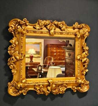 Small Early Victorian Timber Gilt Mirror