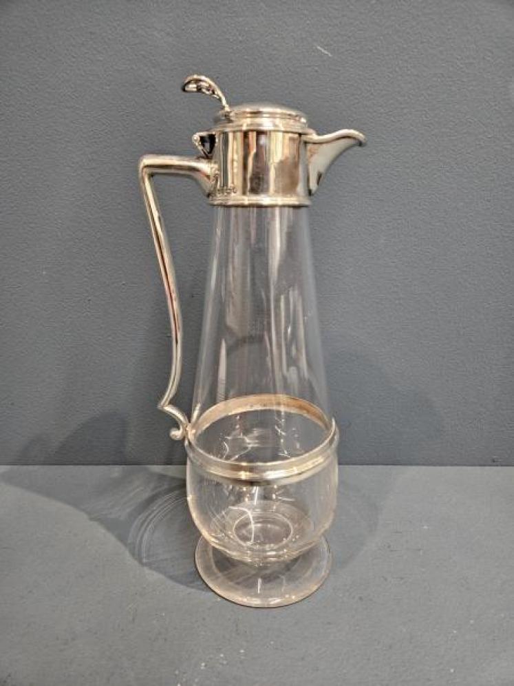 Victorian Silver Mounted Crystal Claret Jug - Image 1