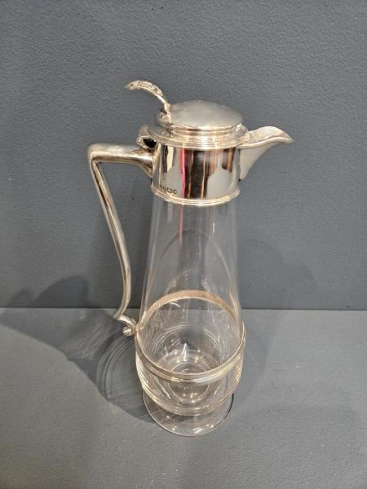 Victorian Silver Mounted Crystal Claret Jug - Image 2