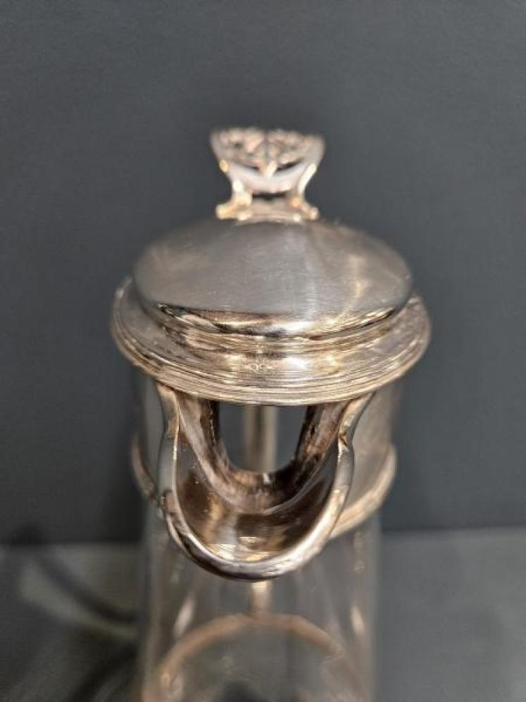 Victorian Silver Mounted Crystal Claret Jug - Image 3