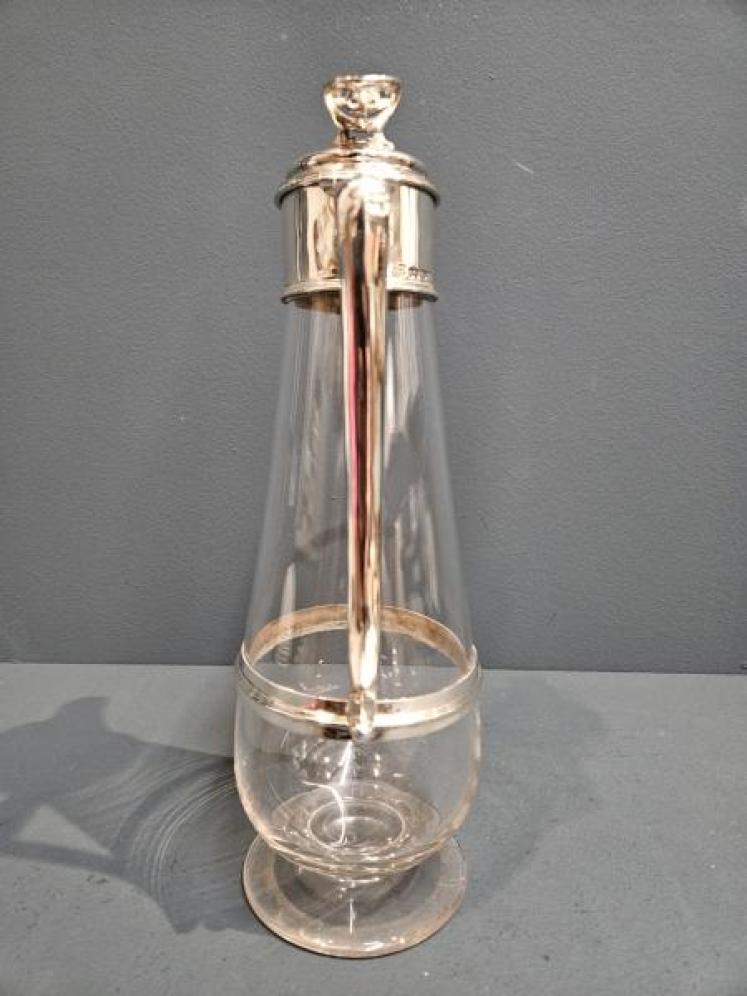 Victorian Silver Mounted Crystal Claret Jug - Image 4