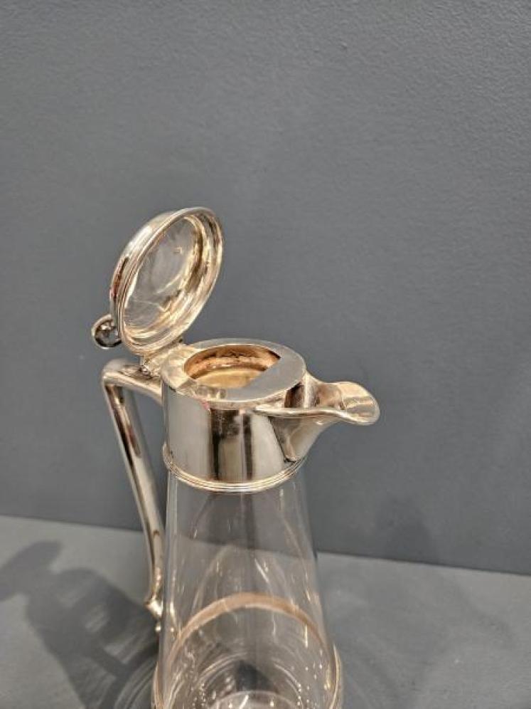 Victorian Silver Mounted Crystal Claret Jug - Image 5