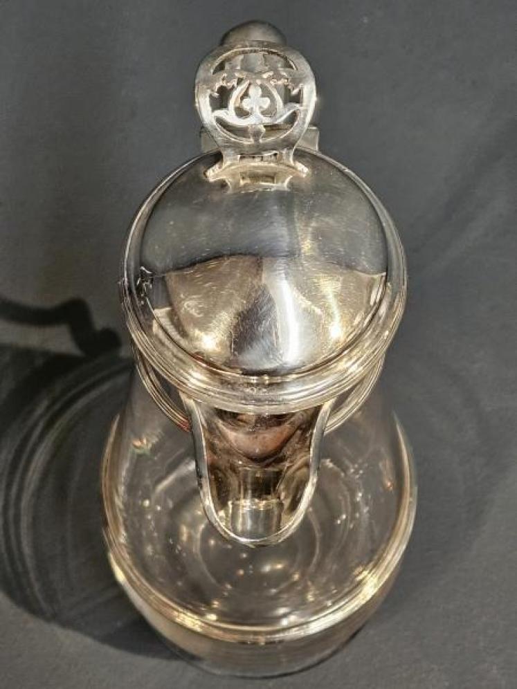 Victorian Silver Mounted Crystal Claret Jug - Image 7