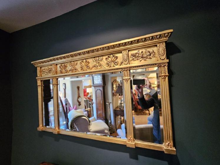Victorian Timber Gilt Over Mantel Mirror - Image 2