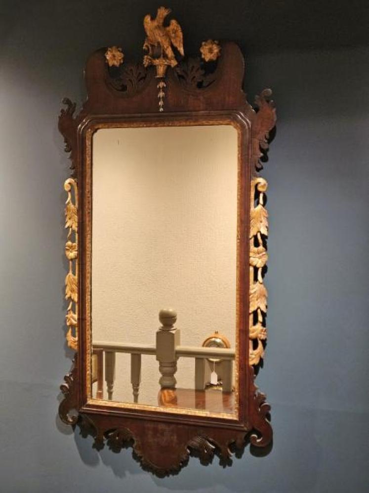 George III Mahogany and Parcel Gilt Mirror - Image 1