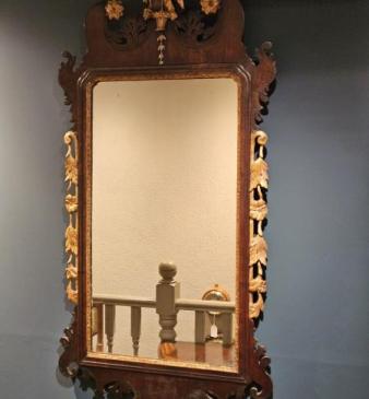 George III Mahogany and Parcel Gilt Mirror