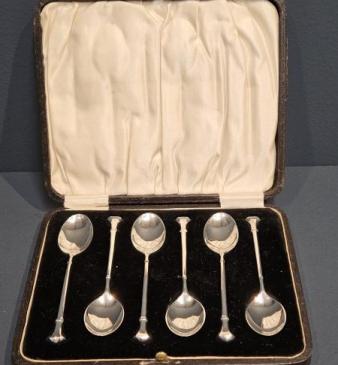 Set of Six Silver Tea Spoons
