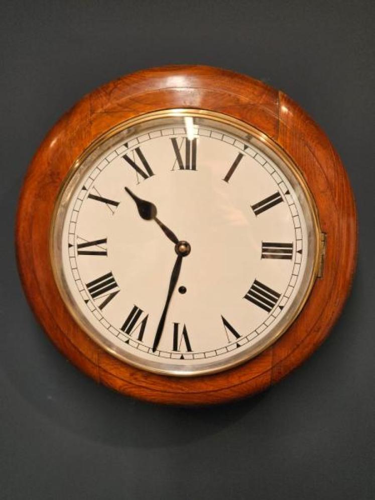 Edwardian Walnut English Dial Clock - Image 1