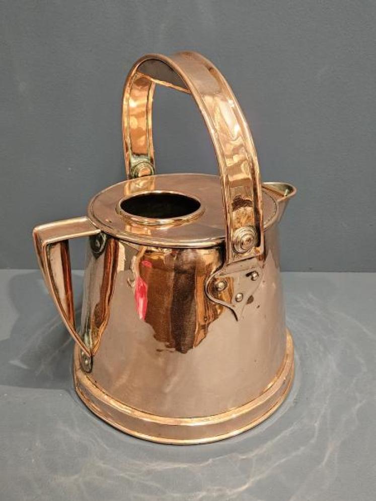 Large Early Victorian Copper Country House Hot Water Can - Image 4