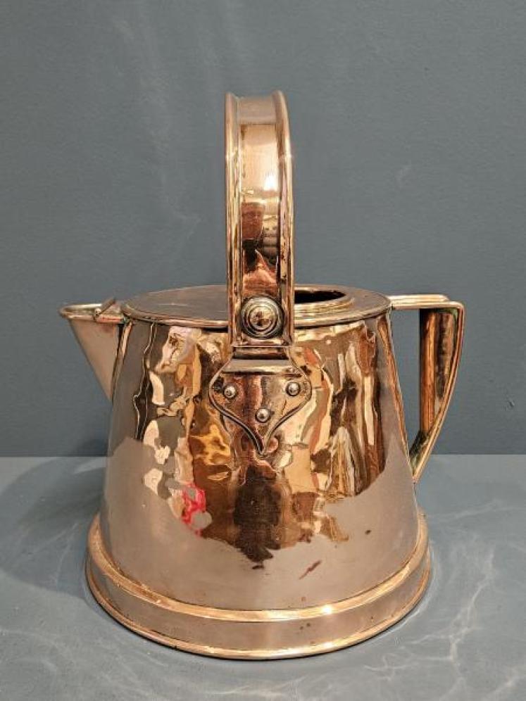 Large Early Victorian Copper Country House Hot Water Can - Image 6
