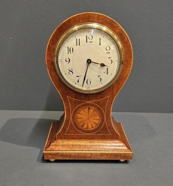 Edwardian 8 Day Inlaid Balloon Clock