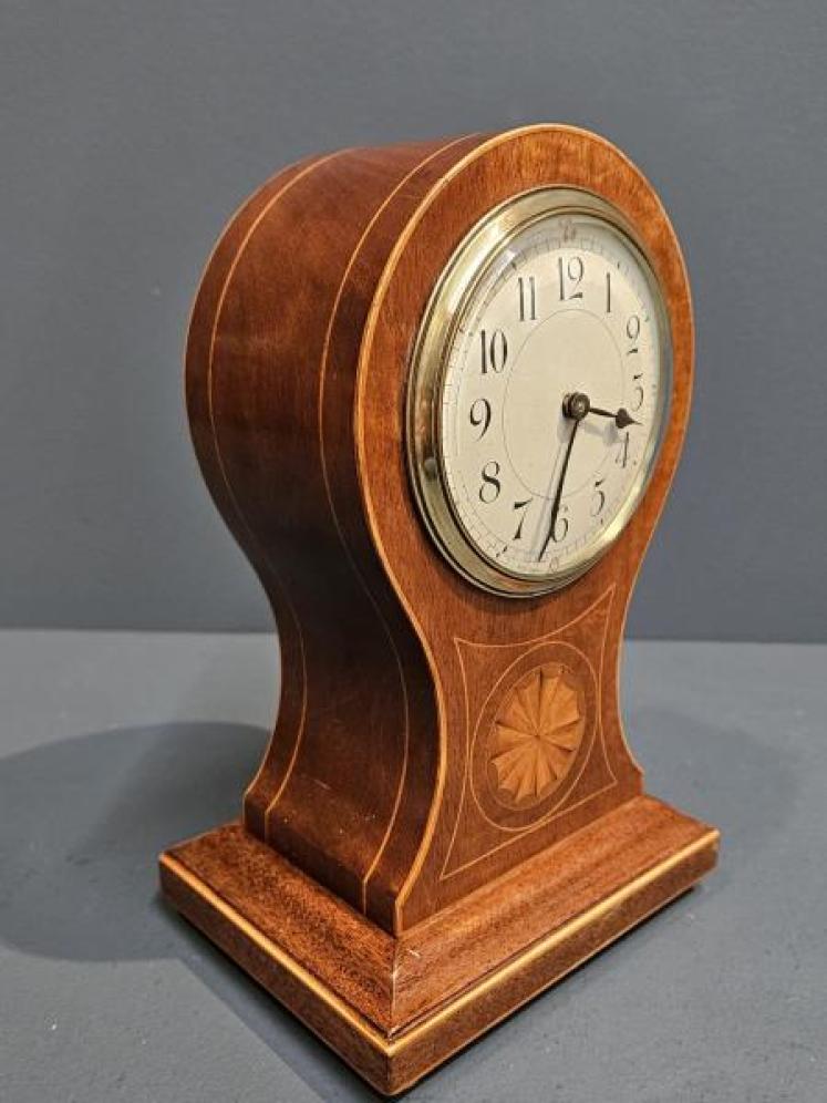 Edwardian 8 Day Inlaid Balloon Clock - Image 5