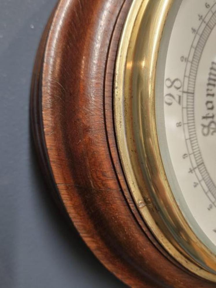 Victorian Oak Cased Aneroid Barometer - Image 5