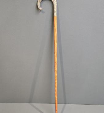 Silver Fox and Pheasant Handle Walking Cane