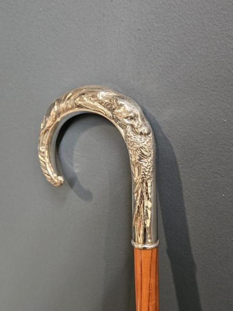 Silver Fox and Pheasant Handle Walking Cane - Image 5