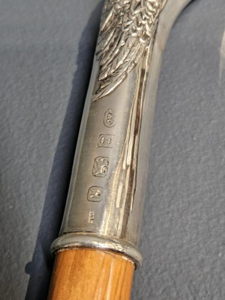 Silver Fox and Pheasant Handle Walking Cane - Image 6