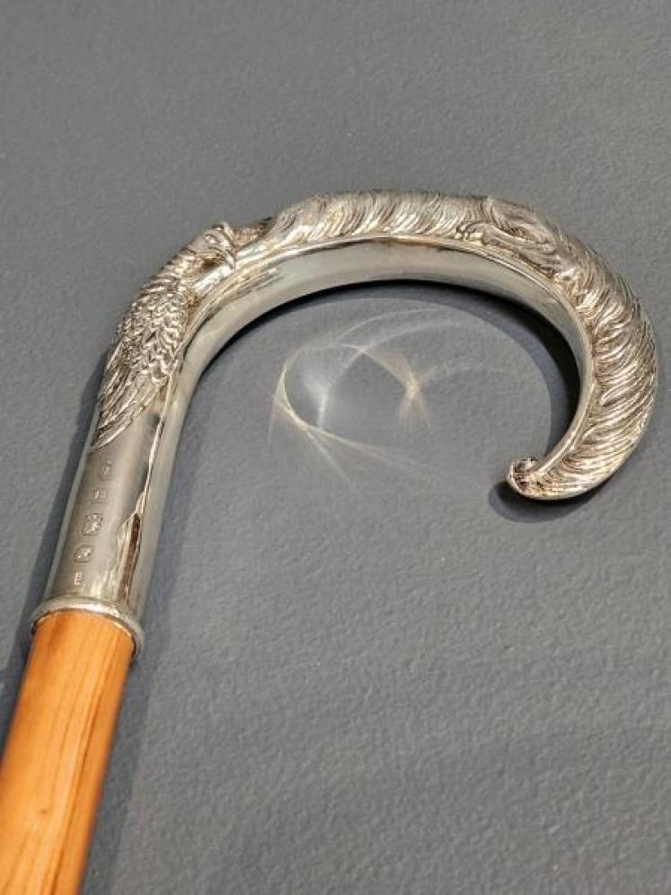 Silver Fox and Pheasant Handle Walking Cane - Image 7