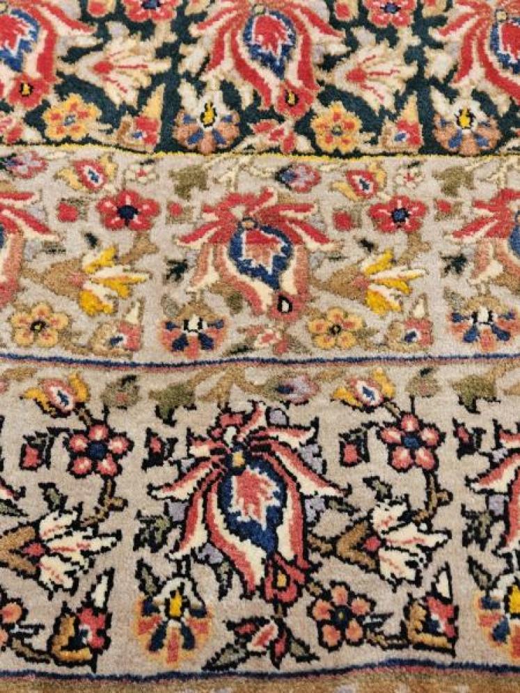 Square Sarouk Persian Pure Wool Rug  - Image 3