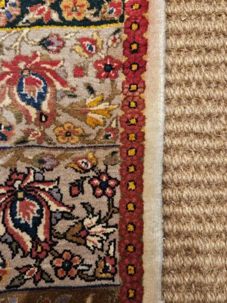 Square Sarouk Persian Pure Wool Rug  - Image 5