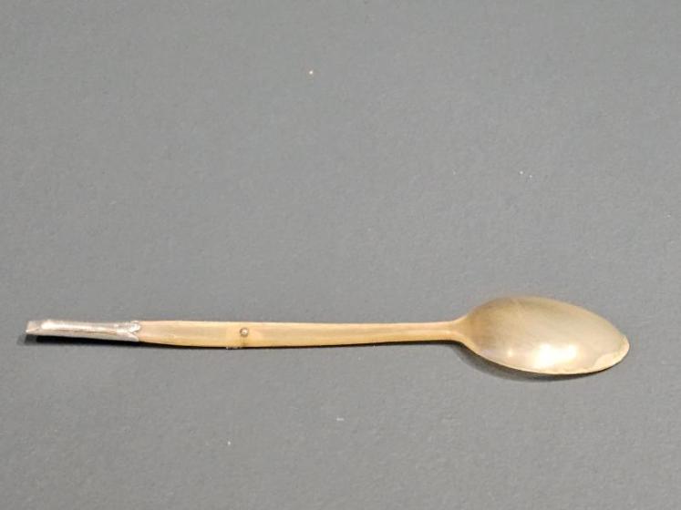 Unusual Victorian Silver and Horn Whistle Spoon - Image 2