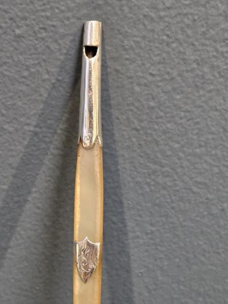 Unusual Victorian Silver and Horn Whistle Spoon - Image 3