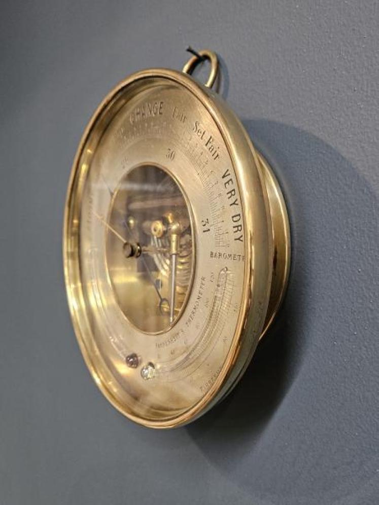 Large Victorian Marine Barometer with Twin Thermometers - Image 6