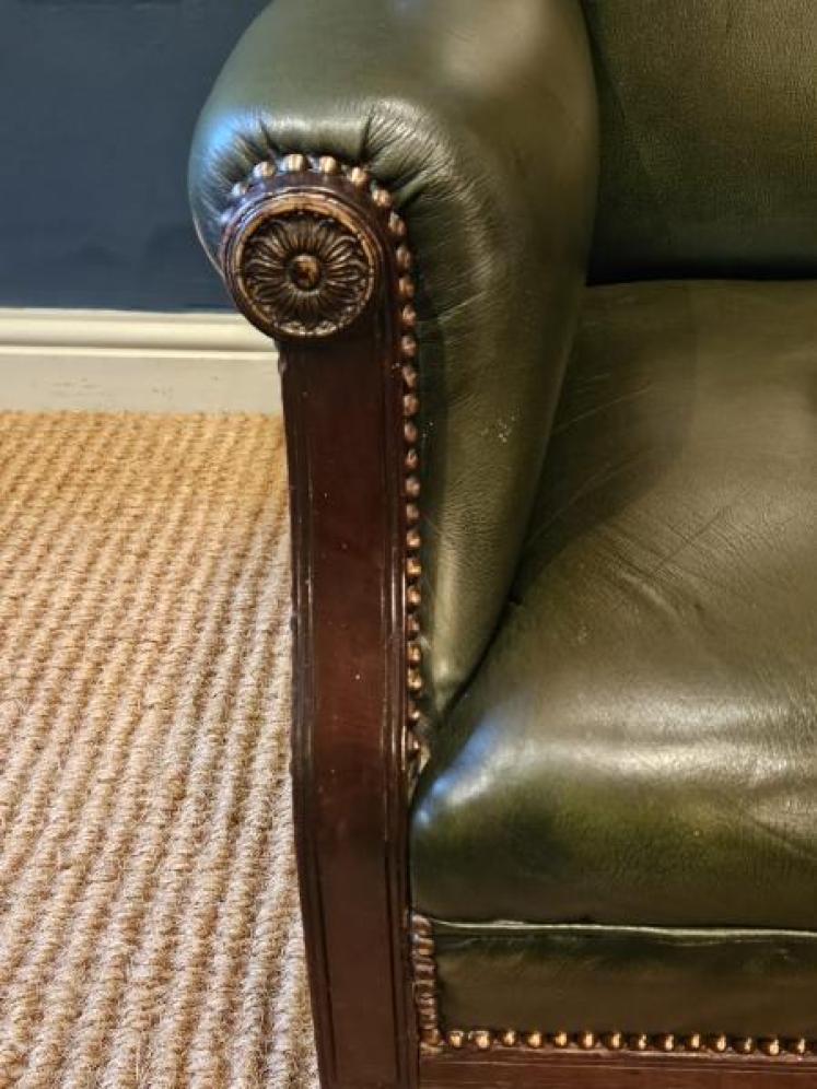 Edwardian Mahogany Library Chair - Image 3