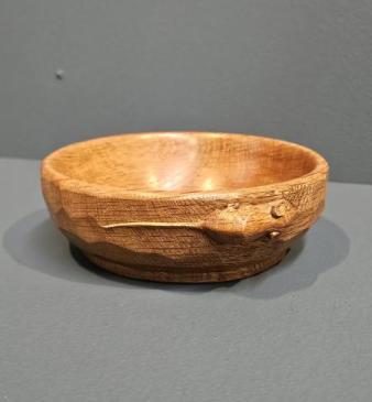 Thompsons of Kilburn Mouseman Adzed Oak Bowl