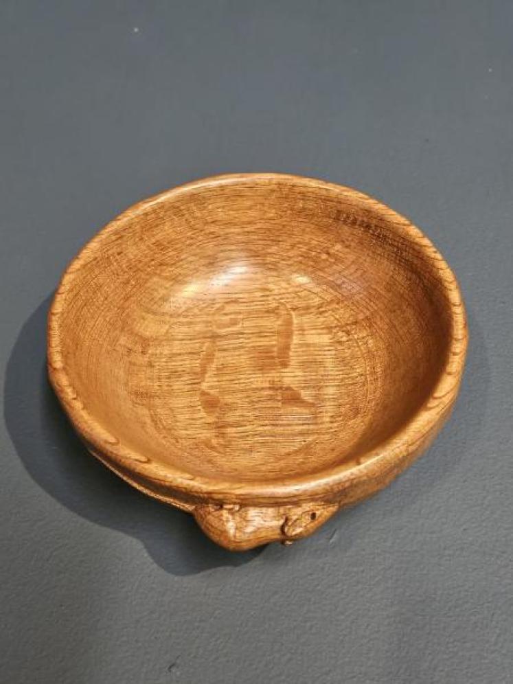 Thompsons of Kilburn Mouseman Adzed Oak Bowl - Image 7
