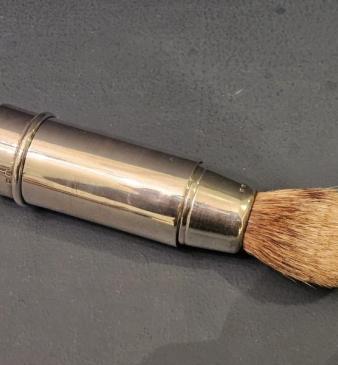 George V Solid Silver Portable Shaving Brush