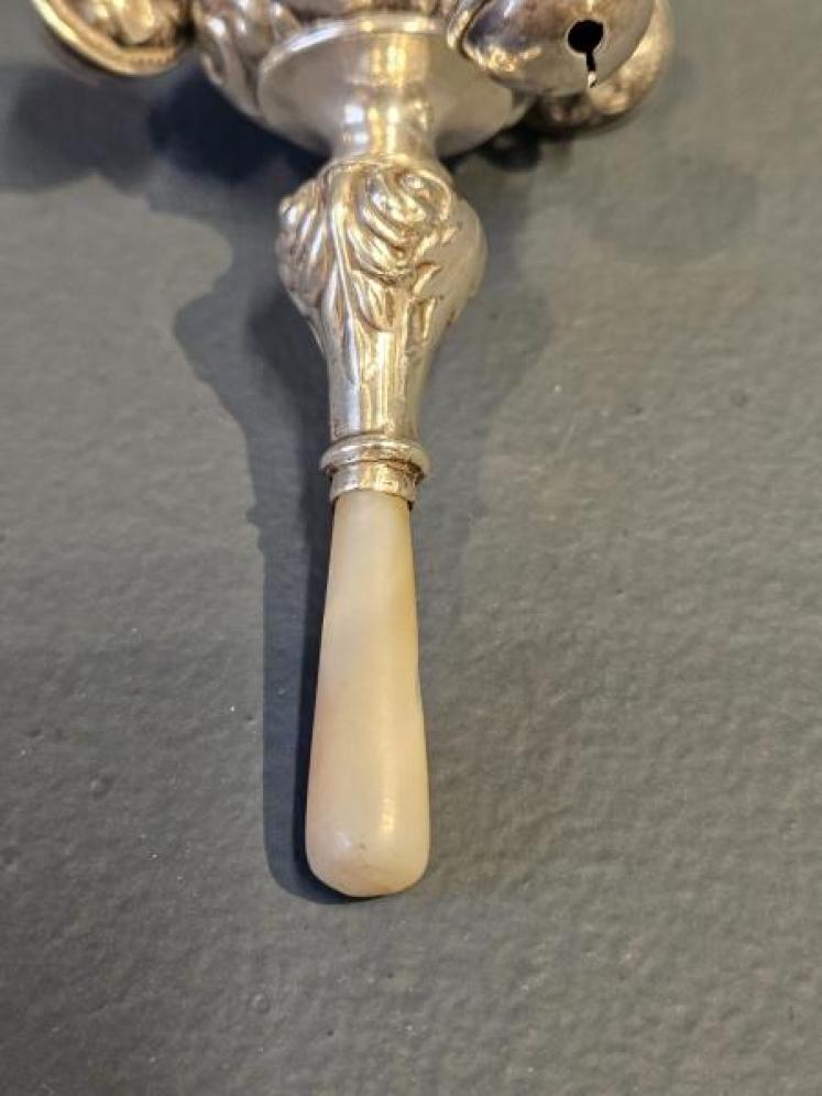 Victorian Silver Babies Rattle, Whistle and Soother - Image 4
