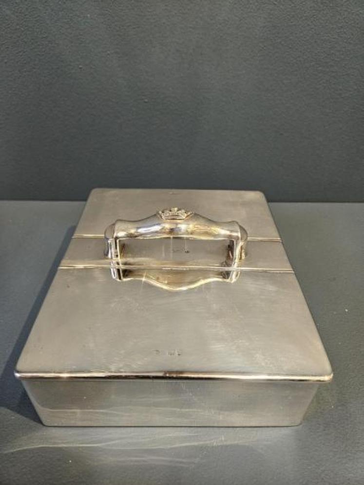 Large Victorian Silver Cigar Box  - Image 1