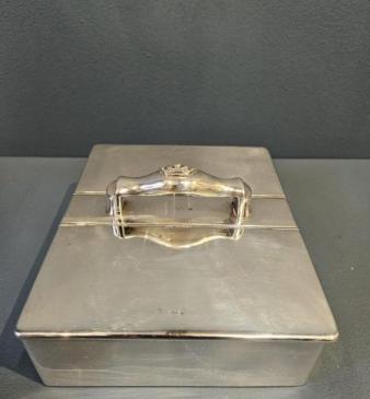 Large Victorian Silver Cigar Box 