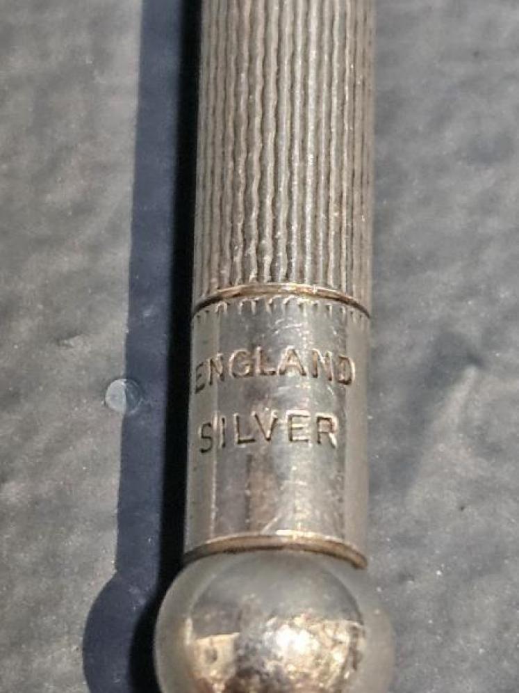 Engine Turned Silver Cocktail Swizzle Stick - Image 5
