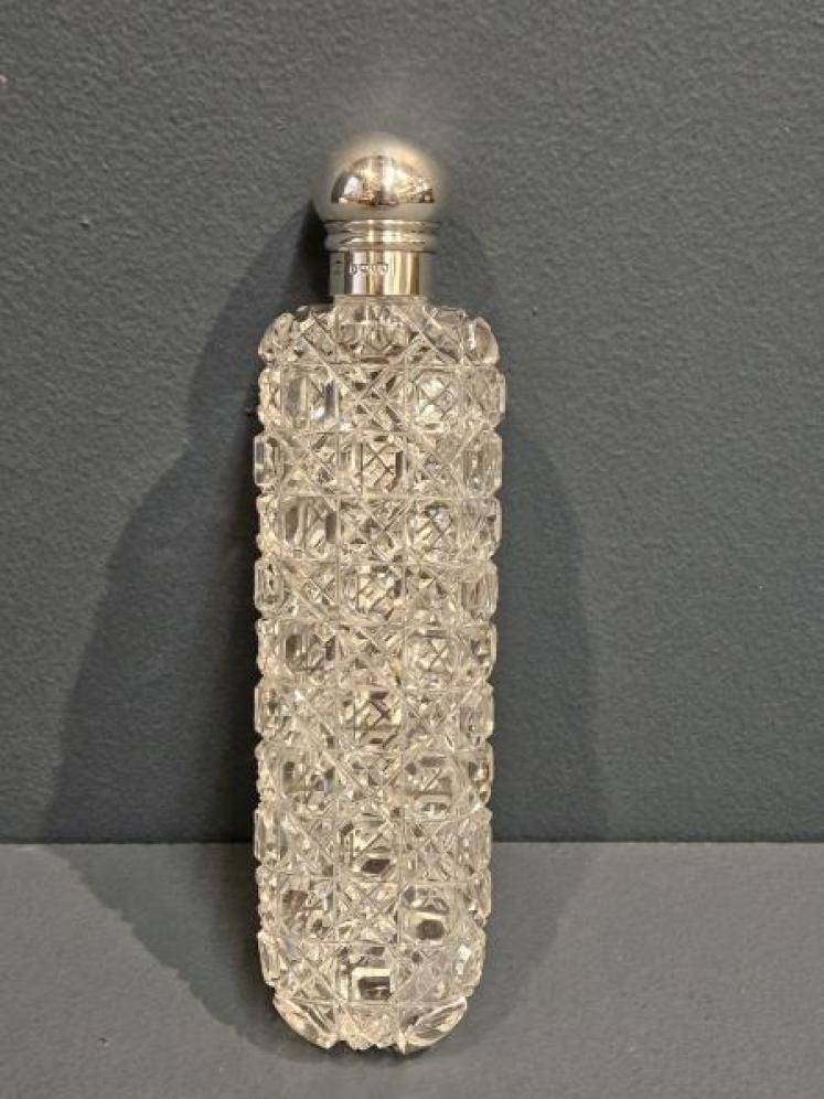 Victorian Cut Crystal and Sliver Scent Flask - Image 1