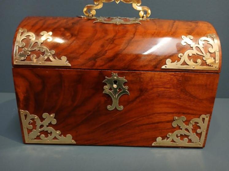 Victorian Figured Walnut Stationery Box - Image 6