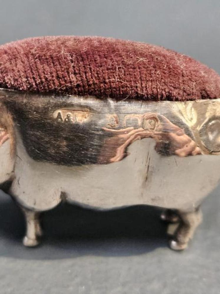 Small Silver Pig Pin Cushion - Image 5