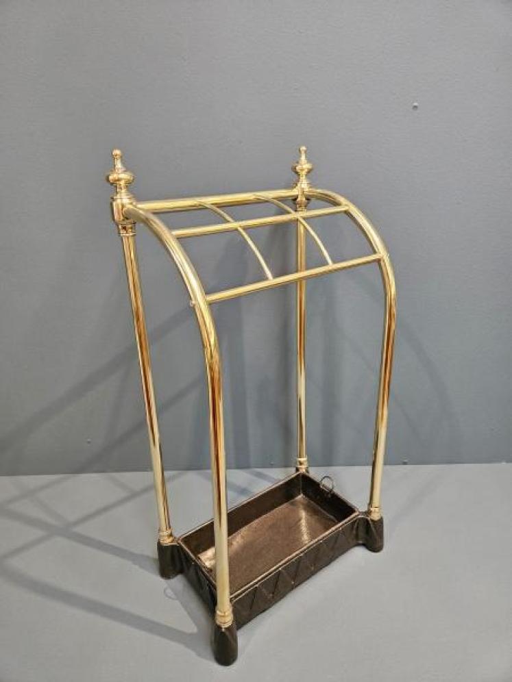 Late Victorian Brass Frame Stick Stand - Image 1