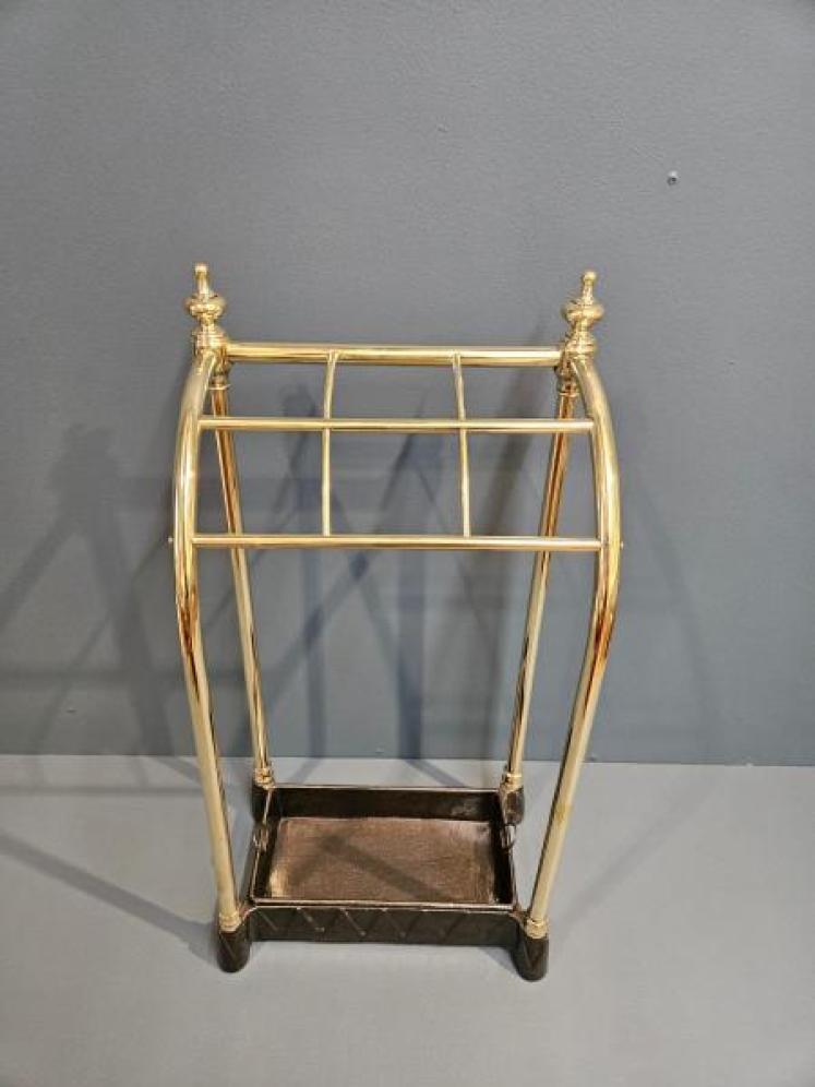 Late Victorian Brass Frame Stick Stand - Image 2