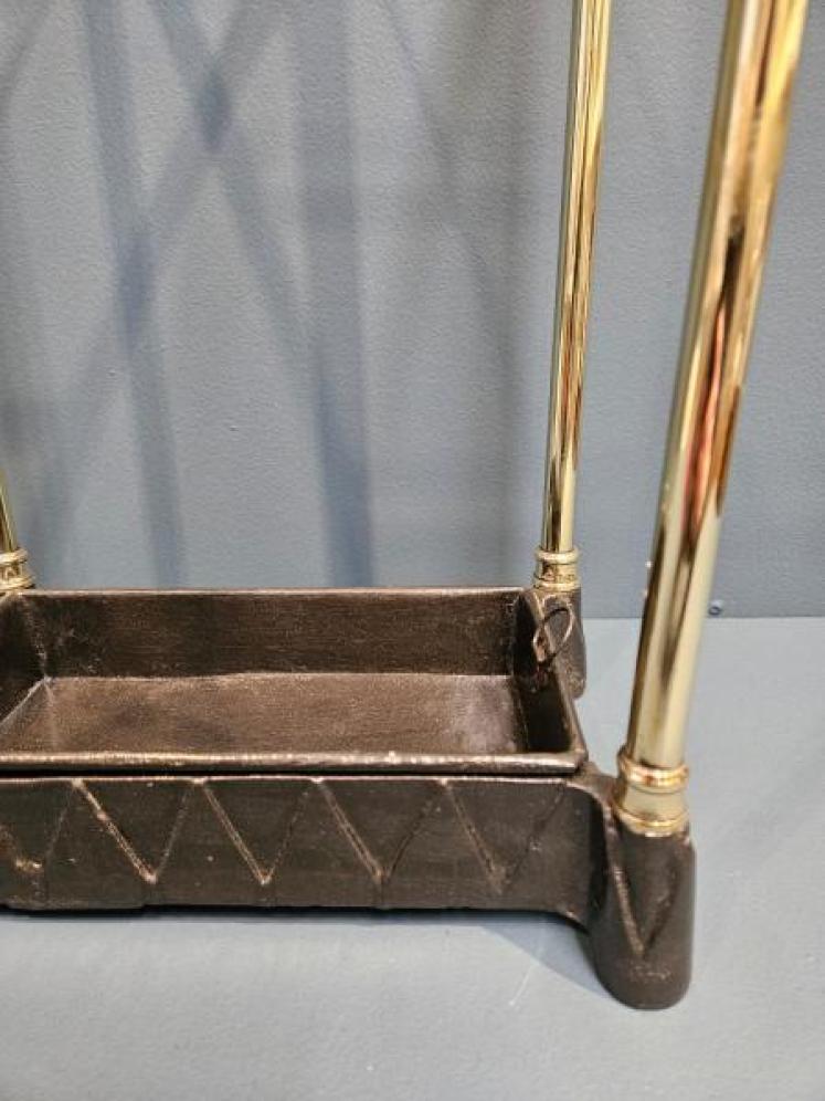 Late Victorian Brass Frame Stick Stand - Image 4