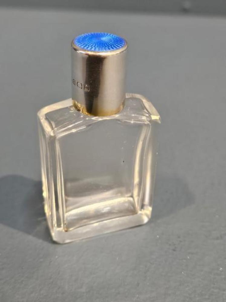 Small Silver and Enamel Scent Bottle - Image 1