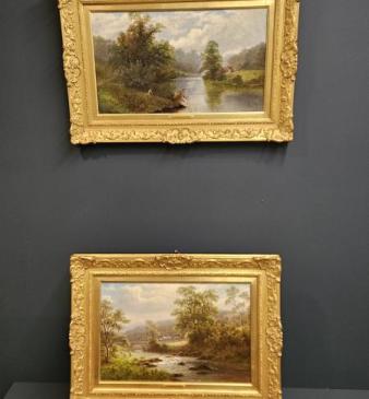 Matching Pair of Oil on Canvas Paintings by William Mellor