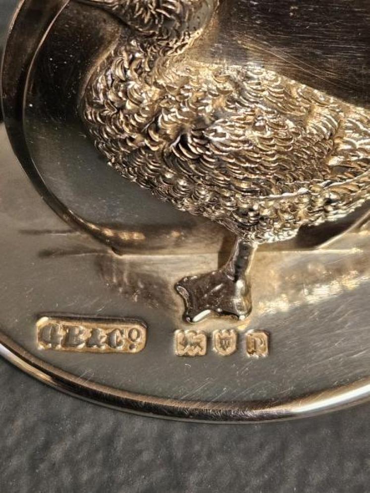  Set of Four Edwardian Silver Grouse Menu Holders - Image 3