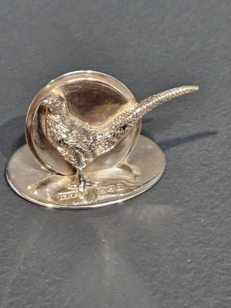  Set of Four Edwardian Silver Grouse Menu Holders - Image 6
